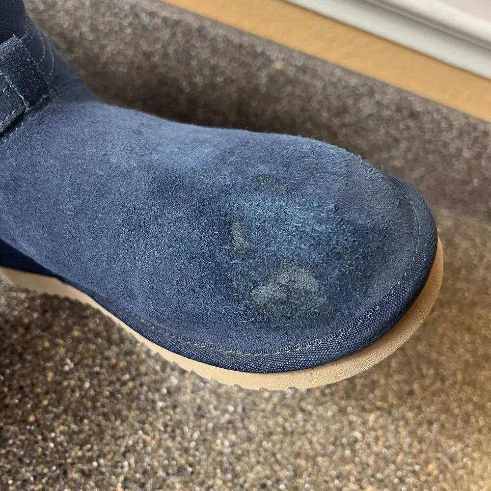 Koolaburra By Ugg Blue Winter Mini Boots Women's Size 9 Faux Fur Lining Pull On